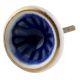 Navy Blue Wheel Ceramic Dresser Knob in Silver Fitting